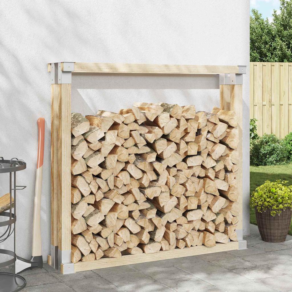 Firewood stacking aid 12 pcs silver 34 x 10 x 15 cm steel