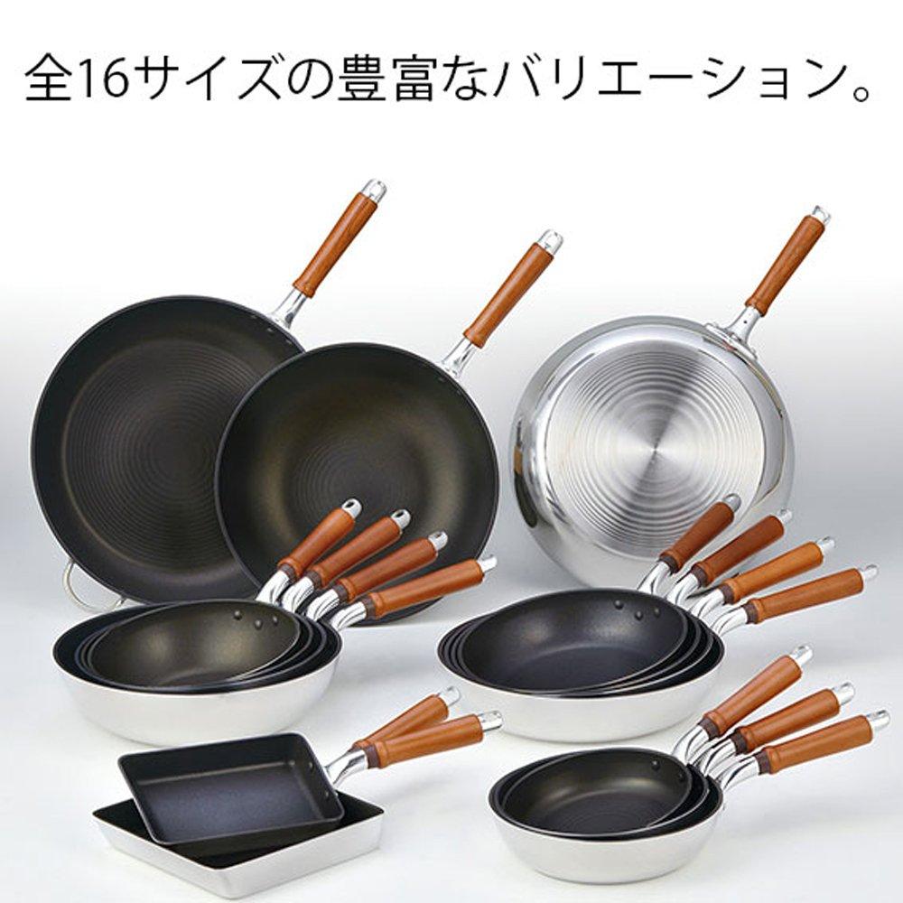 Hokuriku Aluminum Frying Gas Made In Uniform Heating On All Time Saving Frying Durable Frying Pan Made In Japan Made of Cast Resistant To Heat Wooden