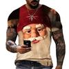 Trend Fashion Funny Santa Claus Graphic T Shirts for Men Personality Leisure Holiday Printed Round Neck Short Sleeve Tees Tops