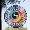 Large Metal Yin Yang Wind Spinner Galaxy Design Outdoor Hanging Decor for Garden Patio Yard No Battery Needed Durable Wind Chime