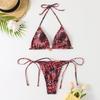 Hirigin Women 2 Pieces Bikini Swimsuit Spaghetti Strap Top Tie Side Triangle G-Thong Bathing Suit Beach Holiday Swimwear