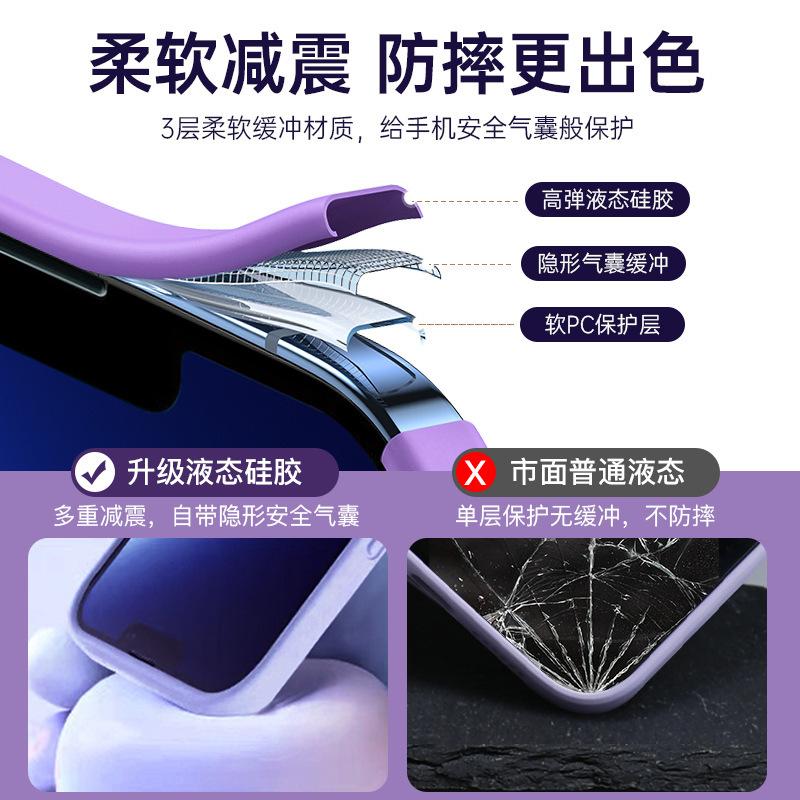 Lens protector suitable for Apple 16 Pro Max phone case, iPhone 15 anti-drop, 14 silicone solid color, 13 soft case