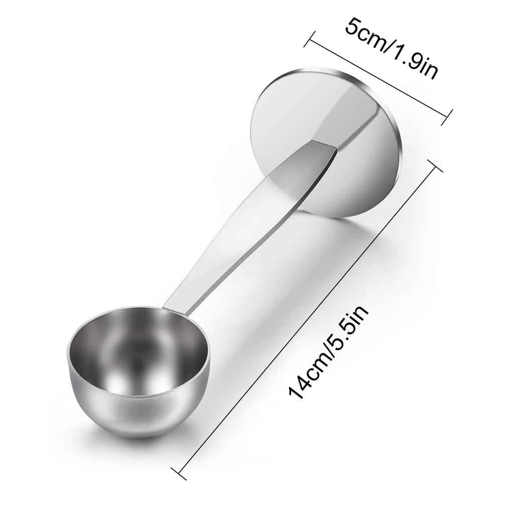 Leeseph 2-в-1 совок для кофе из нержавеющей стали, молоток для трамбовки, кофейная ложка двойного назначения, молоток для измерения и трамбовки