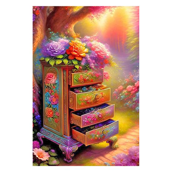 DIY 5D Diamond Art Kit Книжный шкаф Комод Узор Повышение креативности Уменьшение стресса Развивайте терпение Вышивка Мозаика Вышивка крестиком Украшение дома