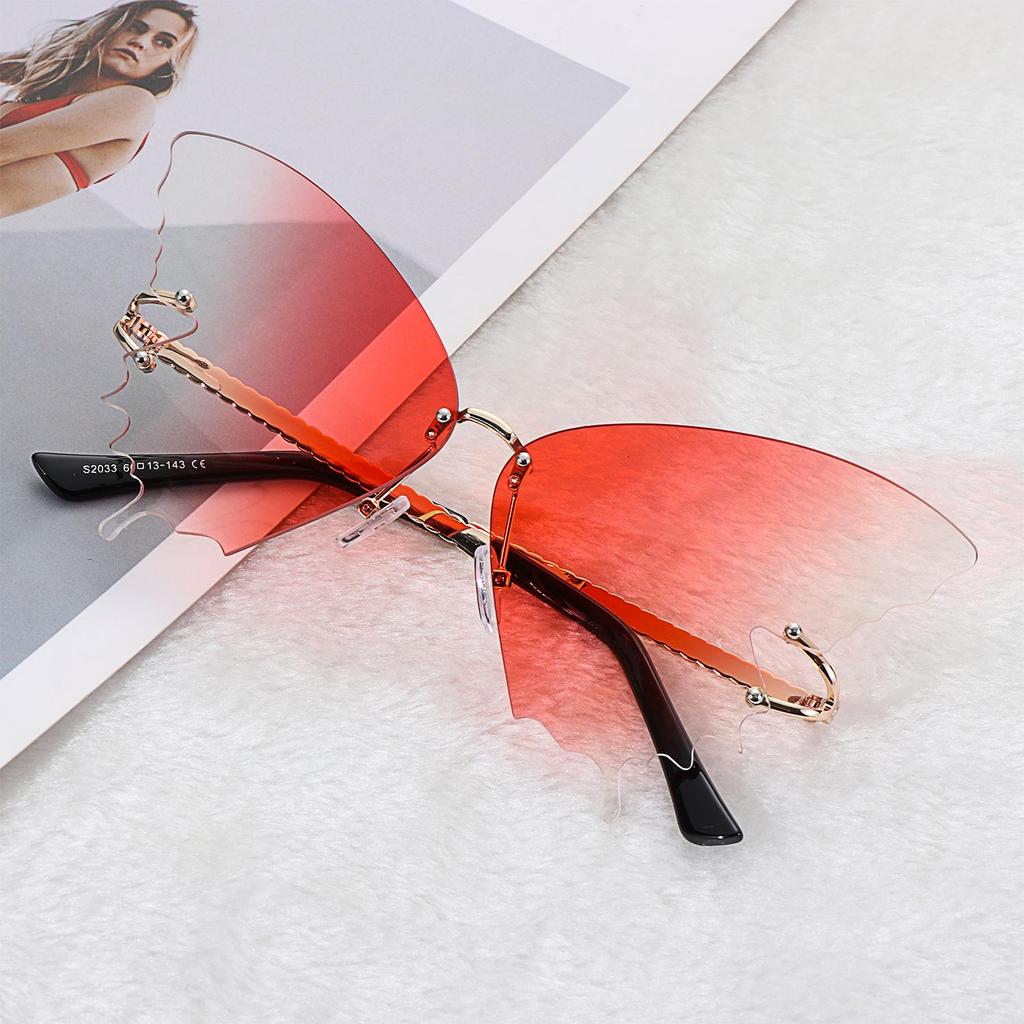 Decorations Metal Eyewear Retro Sun Glasses UV protection Rimless Sunglasses Butterfly Sunglasses