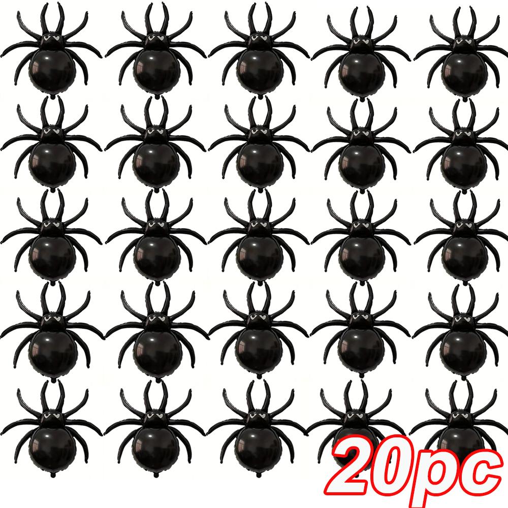 1/5/10/20PC Halloween Large Spider Balloon Black Foil Balloons Party Trick Joke Decor Haunted Hous Horror Props Wall Decoration
