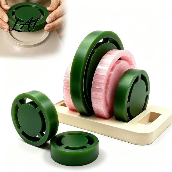 Lightweight Clay Molding Tools Pottery Foot Sizes Base 6 Ring Set Aligner Templates Reusable Plastic Molds Shaping for Ceramic Mugs Bowls