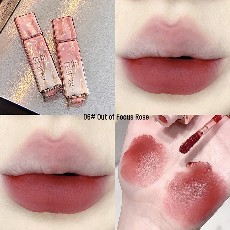 GegeBear Бархатная Матовая Помада-Грязь для Губ в Оттенке Pink Tender: Высокопигментированный, увеличивающий объем и стойкий матовый блеск для губ для весенне-летнего сезона.