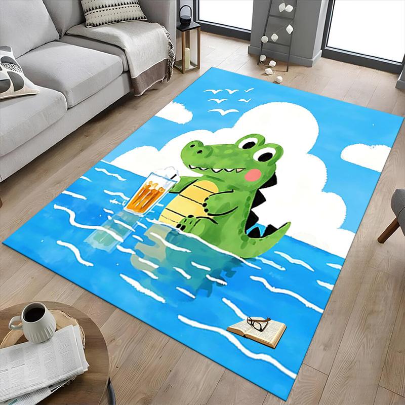 1PC Alligator Drink Anti-slip carpet, suitable for Office, bedroomand playrooms. It can also be used as a sofa footrest cover-W15