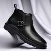 Новые зимние ботинки, новые роскошные брендовые мужские мотоциклетные ботинки, высокие универсальные кожаные ботинки, мужские деловые ботильоны с боковой молнией