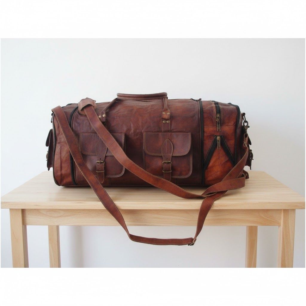 Кожаная дорожная сумка Duffel Weekender Большая дорожная сумка для спортзала Ночная ручная кладь