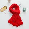 Cashmere Wool Scarf Women's Autumn and Winter High End Solid Color Ball Scarf Versatile Shawl Wool Ball Imitation Cashmere Scarf