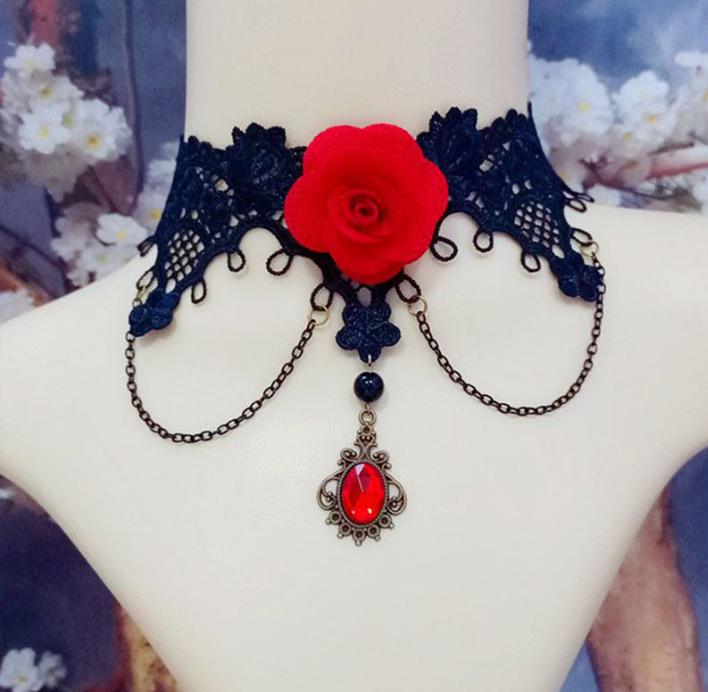 Винтажное колье-чокер Готическая бижутерия Ожерелья и подвески Ложное ожерелье