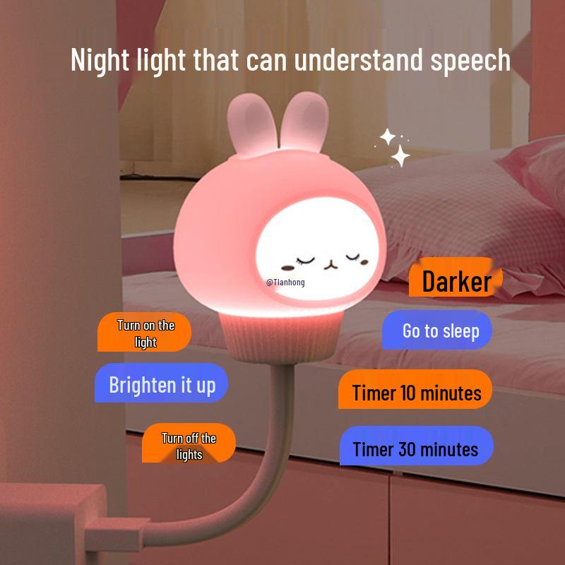 Voice-Activated Smart Night Light for Bedroom, Bedside, and Kids' Room