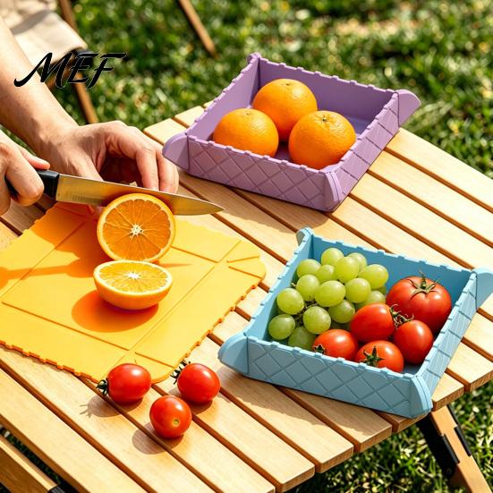Heat Resistant Silicone Trivet Foldable Magnetic Mat, Hot Pad, Portable Waterproof Camping Food Container Non-slip for Kitchen Dining Table And