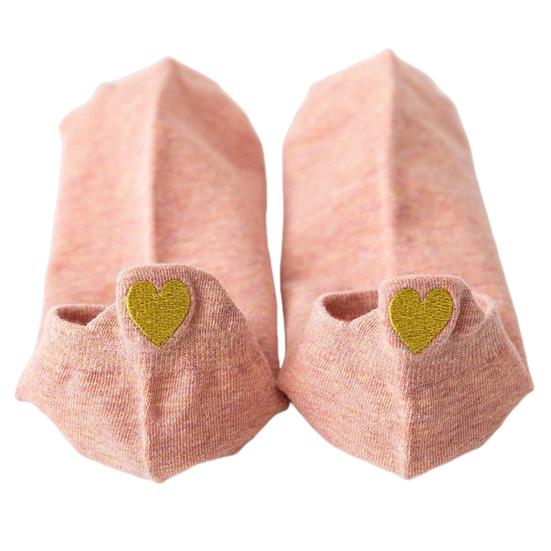 1 пара женских носков с вышивкой в ​​виде сердца, укороченные, без запаха, однотонные, высокоэластичные, противоскользящие, впитывающие пот, противоусадочные, спортивные носки