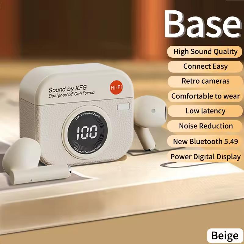 Беспроводные наушники TWS с Bluetooth 5.4, 36 часов воспроизведения, спортивные наушники со светодиодным дисплеем и встроенным микрофоном