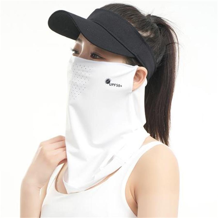 Ice Silk Sun Protection Face Neck Cover, UPF50+ UV Protection, Breathable Ear-Hanging Face Mask for Cycling, Golf, Driving, Outdoor Activities