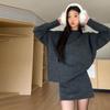 Knitted Sweater Skirt, Autumn and Winter New Small Stature Set, High-end Dressing Two Pieces Pullover