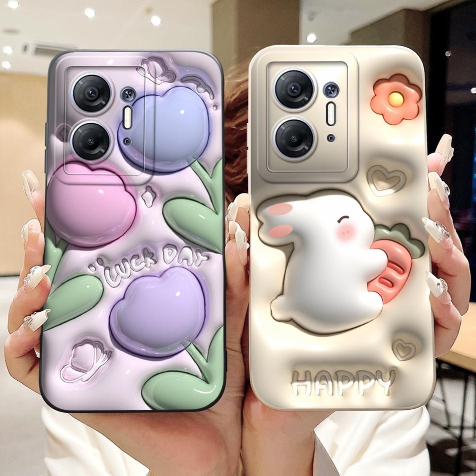For Infinix Hot 30 5G Cute Panda Rabbit Cartoon Phone Case For Infinix Hot30 5G X6832 Soft Silicone Shockproof Cases
