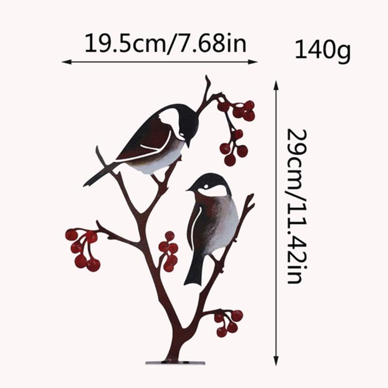 Садовые украшения в виде статуи птицы, металлические садовые птицы, украшения для двора, уличная скульптура птицы, металлические садовые украшения для газона