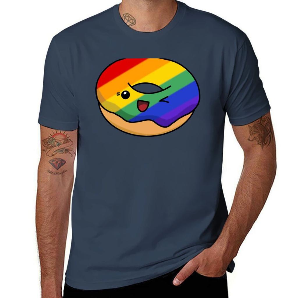 Rainbow Pride Donut Tshirt Modern Print Casual Tshirt