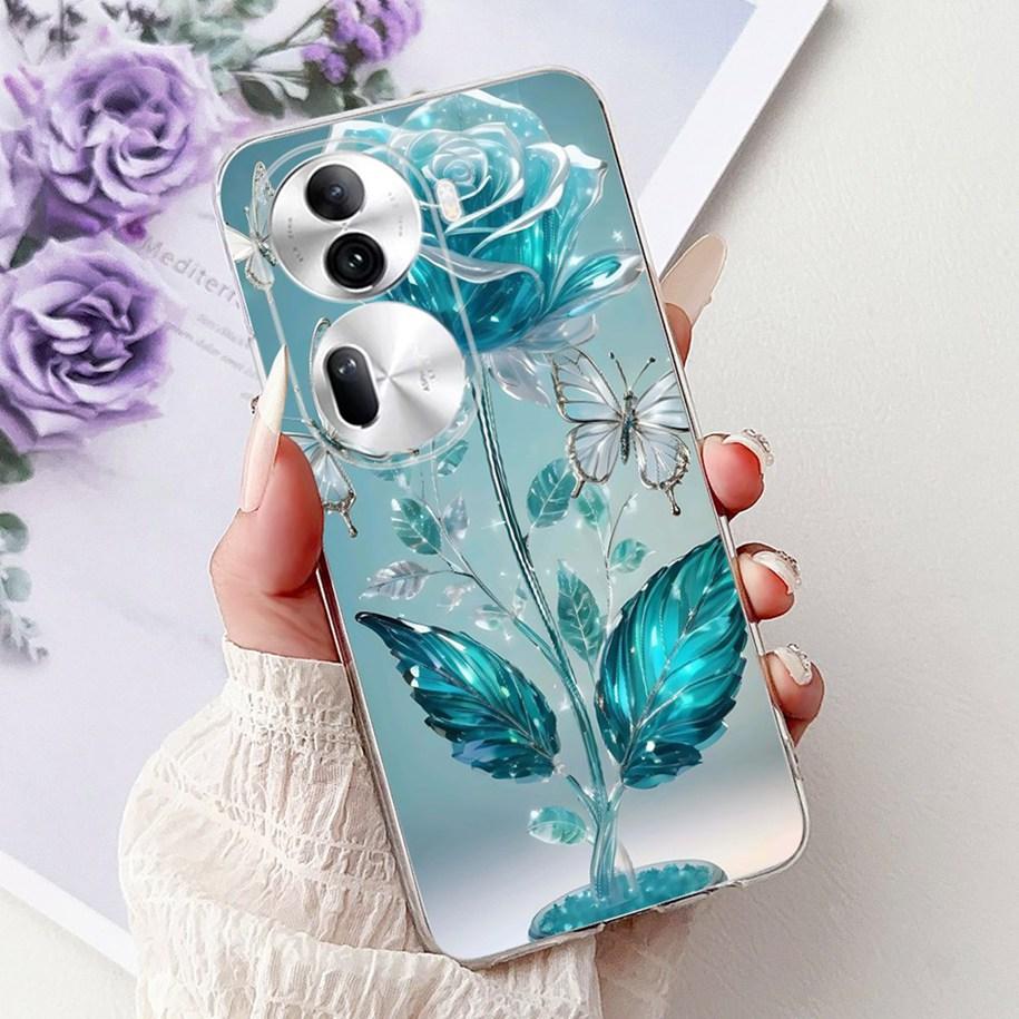 For OPPO Reno 11 Pro 5G Case CPH2607 New Fashion Flower Butterfly Silicone Clear Soft Phone Case on OPPO Reno11 5G CPH2599 Funda