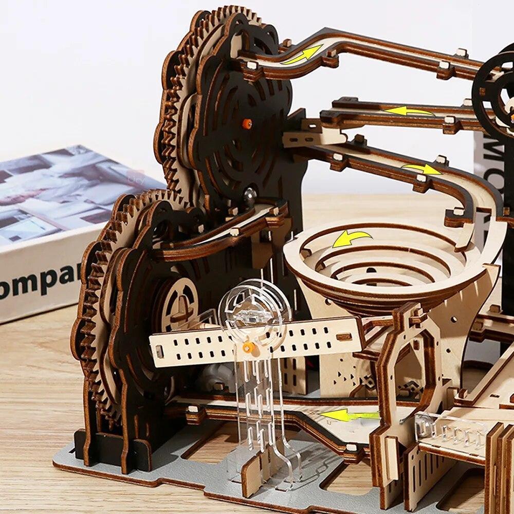 3D деревянная головоломка, мраморный набор для бега, сделай сам, механическая дорожка, электрическая ручная модель, наборы строительных блоков, сборка, игрушка в подарок для подростков и взрослых