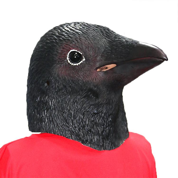 New Halloween Crow Mask, Popular Latex Cute Animal Full Head Cover with Crow Beak