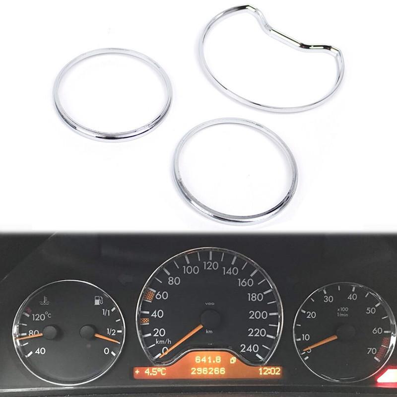 3 шт./компл. хромированное кольцо для приборной панели для Mercedes Benz W210/S210 W202/S202 A208/C208