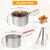 Steel Deep Fryer Pot With Fry Basket for 1-2 person, 2.5L Small Capacity Deep Fryer with Lid, Stock Pot,Stove To