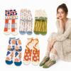 Sweet Floral Print Mid-calf Socks Ultra-Thin Crystal Silk Socks  Casual Wear