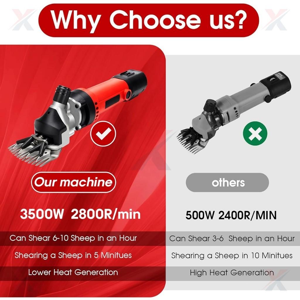 3500W Sheep Shear Clipper Sheep Shearing Machine Electric Sheep Clipper Professional Goat Trimmer Livestock Clipper