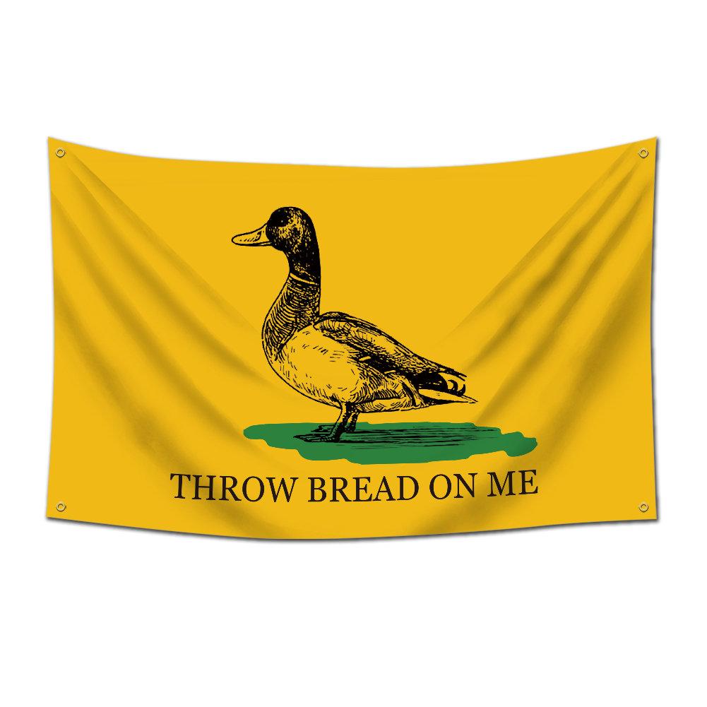 Throw Bread On Me Flag For Room Funny Wall Flag Cartoon Duck Print Dorm Room Decor Hanging Cloth Dormitory Tapestry