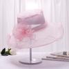 Fashion summer organza hat women flower UV protection beach gauze hat sunshade big brim hat