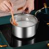 Flat-bottomed Soup Pot Glass Lid Milk Pot Household Hot Pot  Noodle