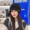 Rabbit Fur Blended Stacking Hat Women's Autumn and Winter Big Head Circumference Warm Wool Hat Versatile Bag Head Duck Tongue Knitted Hat