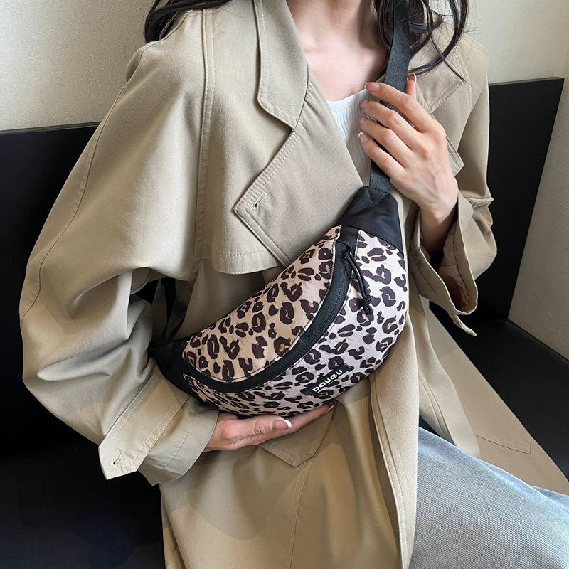 Женская нагрудная сумка с леопардовым принтом, многофункциональная сумка через плечо, сумка через плечо