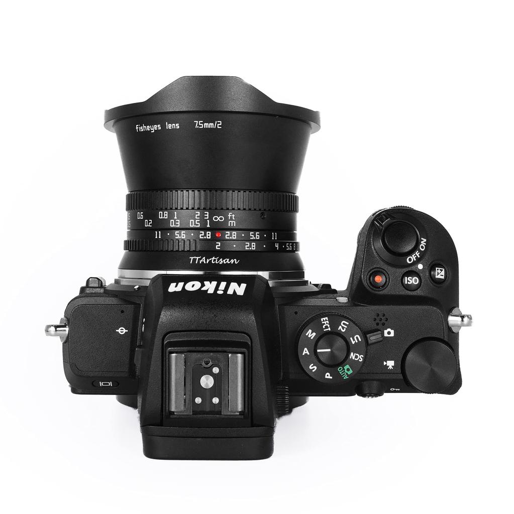 TTArtisan Meisho Optical Fisheye Lens with 180 Degree View for Canon Z Mount Camera Lens for Nikon ZFC Z6 Z7 Z50 Z5 Z6II Z7II Authorized Black 7.5mm