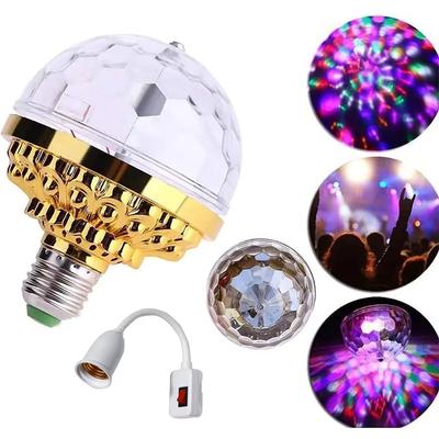 KTV Stage красочный вращающийся свет E27 хрустальная лампочка с розетками диско магический шар лампочка для домашней танцевальной вечеринки