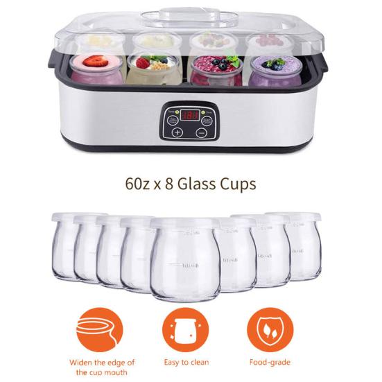 Yogurt Maker with Adjustable Temperature And Time Control EU Socket Constant Temperature Fermentaion 8