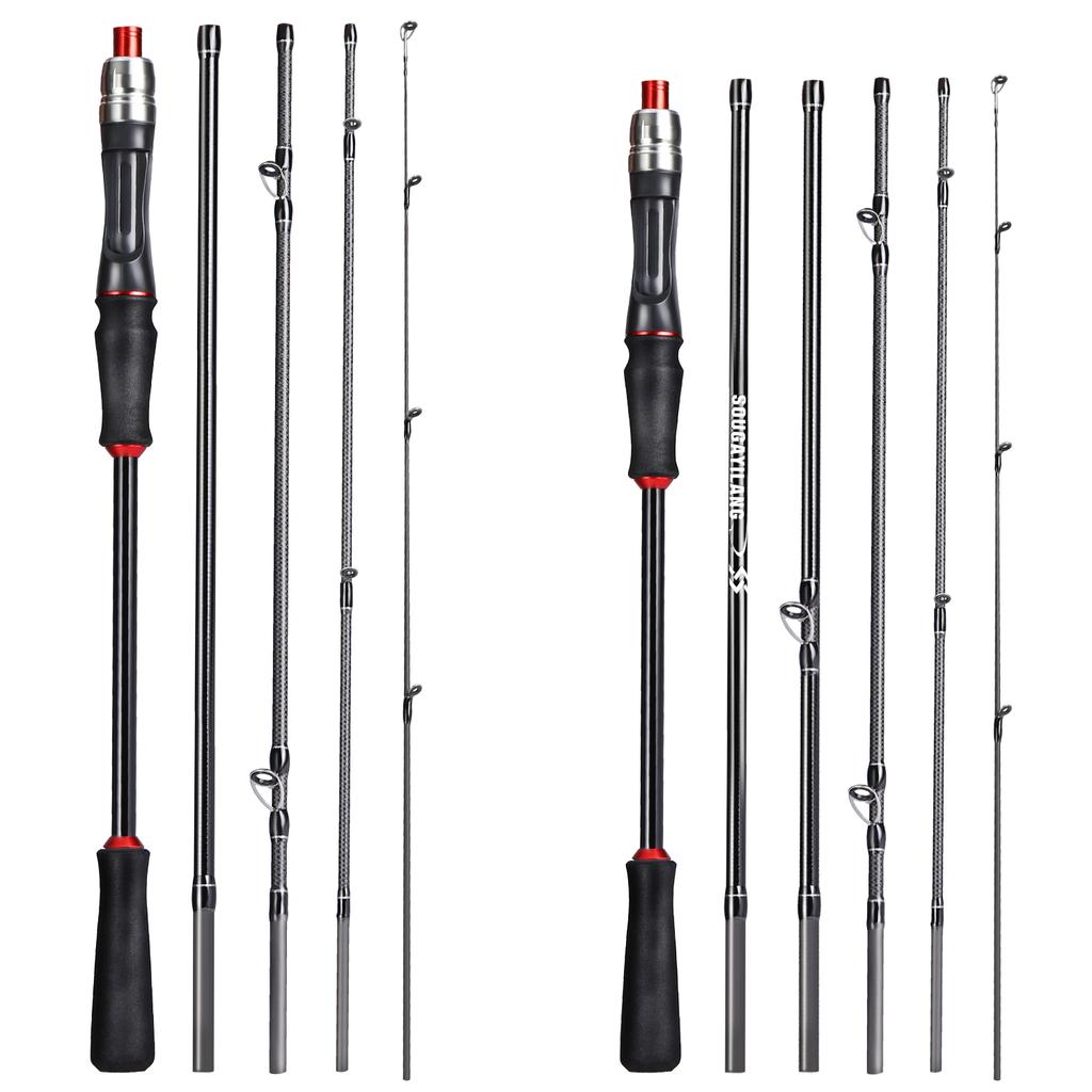 SOUGAYILANG Удочка 1,8-2,1 м из углеродного волокна, вращающаяся литейная/спиннинговая удочка для рыбалки