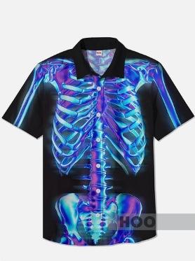 TEMU1116 European and American new fashion trend versatile men's Hawaiian shirt casual 1D printing short sleeve