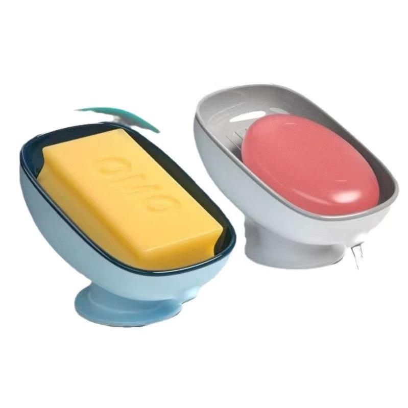 Luxurious Double-Layer Suction Soap Dish: No-Drill, Water-Free, Trendy Bathroom Accessory with High-End Design