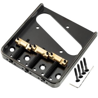 Бридж Musiclily Ultra 10,8 мм для Telecaster, 3-позиционный, латунные седла, алюминиевые пластины, для винтажных электрогитар TL, черный