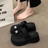 2025 New Cool Slippers Women's Summer Wear Thick-soled Heightening Casual with Skirts Versatile Fashion Seaside Sandals