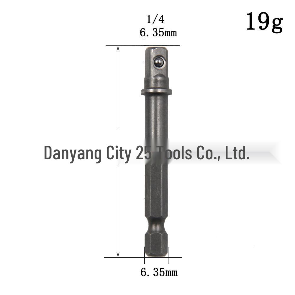 8-Piece Natural Color Electric Screwdriver Adapter Set: Includes 1/2" Square Head, 3/8", and 1/4" Hexagonal Rods.