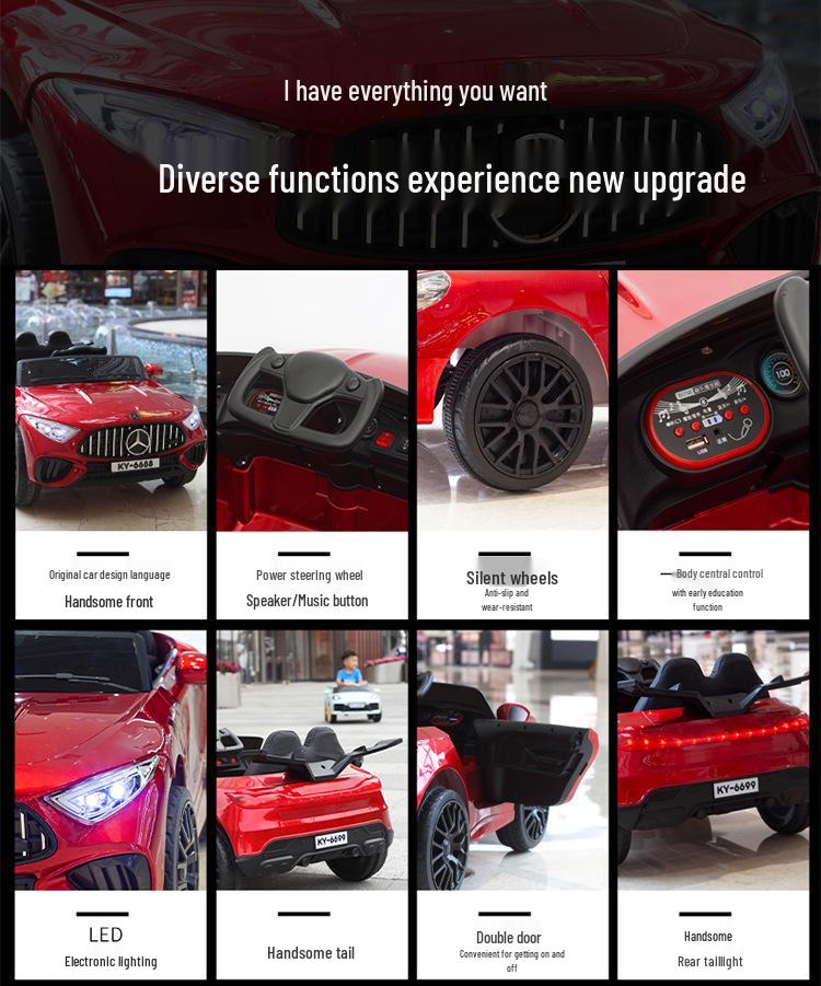 Электрический 4-колесный электромобиль с пультом дистанционного управления для мальчиков и девочек