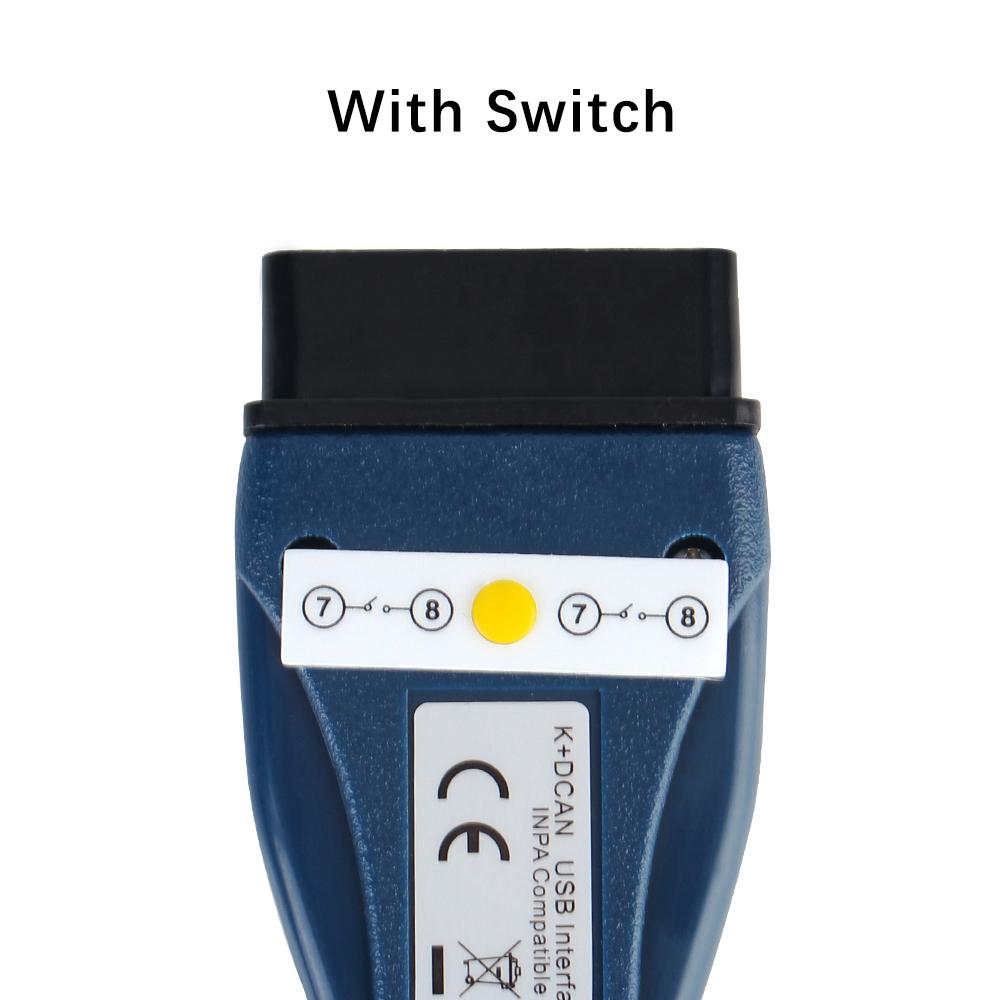 Автомобильные аксессуары для BMW E Chassis E46 E60 E87 MINI R50 K+CAN OBD2 сканер FTDI FT232 чип INPA Cable Car диагностические инструменты с переключателем код считывателя