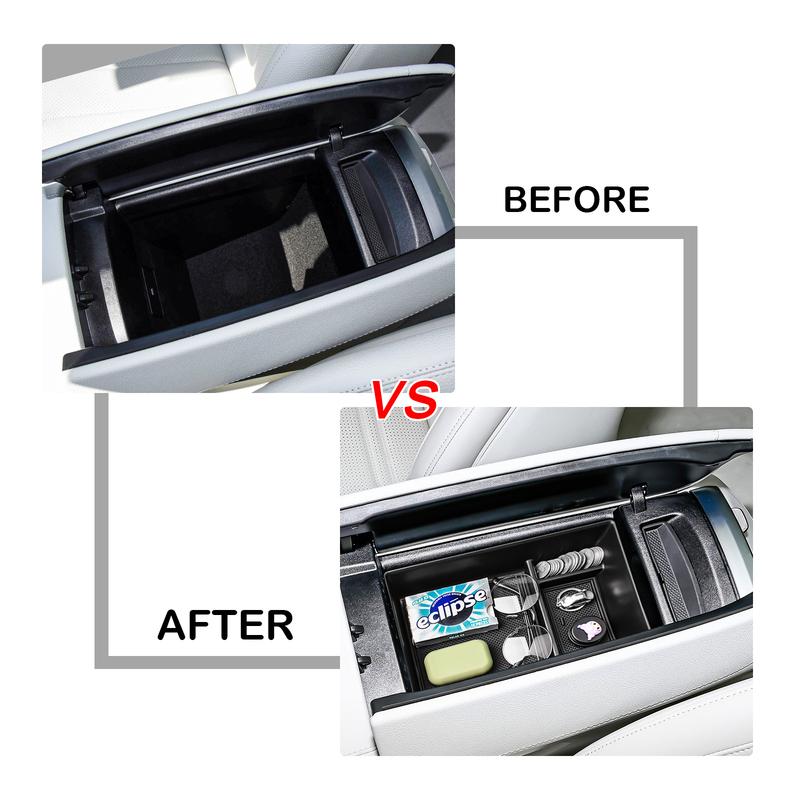 Center Console Organizer for  Mercedes Benz EQE 350 Armrest Storage Car Box Center Console Tray ABS Accessories Storage Box